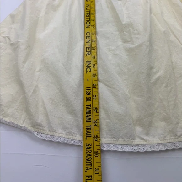 vintage inspired cotton mini dress in butter yellow Small - Picture 7 of 9